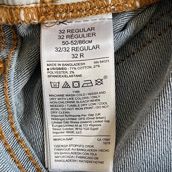 GAP denim ankle indigo women’s size 32R factory distressed zip front leggings - Picture 7 of 10